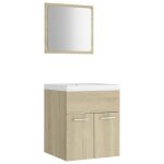 Vidaxl ensemble de meubles de salle de bain chne sonoma agglomr