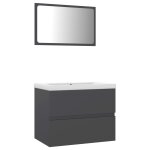 Vidaxl ensemble de meubles de salle de bain gris agglomr