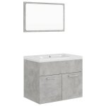 Vidaxl ensemble de meubles de salle de bain gris bton agglomr