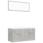 Vidaxl ensemble de meubles de salle de bain gris béton aggloméré Vidaxl ensemble de meubles de salle de bain gris béton aggloméré