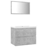 Vidaxl ensemble de meubles de salle de bain gris bton agglomr
