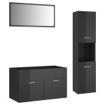 Vidaxl ensemble de meubles de salle de bain gris brillant agglomr