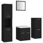Vidaxl ensemble de meubles de salle de bain noir agglomr
