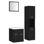 Vidaxl ensemble de meubles de salle de bain noir aggloméré Vidaxl ensemble de meubles de salle de bain noir aggloméré
