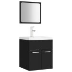 Vidaxl ensemble de meubles de salle de bain noir agglomr