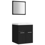 Vidaxl ensemble de meubles de salle de bain noir agglomr