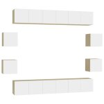 Vidaxl ensemble de meubles tv 10 pcs blanc et chêne sonoma aggloméré Vidaxl ensemble de meubles tv 10 pcs blanc et chêne sonoma aggloméré