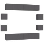 Vidaxl ensemble de meubles tv 10 pcs gris agglomr