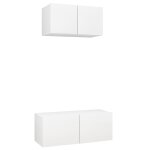 Vidaxl ensemble de meuble tv 2 pcs blanc agglomr
