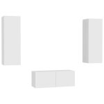 Vidaxl ensemble de meubles tv 3 pcs blanc aggloméré Vidaxl ensemble de meubles tv 3 pcs blanc aggloméré