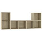 Vidaxl ensemble de meubles tv 3 pcs chne sonoma agglomr