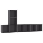 Vidaxl ensemble de meubles tv 3 pcs gris agglomr