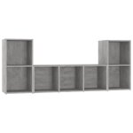 Vidaxl ensemble de meubles tv 3 pcs gris bton agglomr