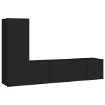 Vidaxl ensemble de meuble tv 3 pcs noir agglomr