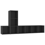Vidaxl ensemble de meubles tv 3 pcs noir agglomr