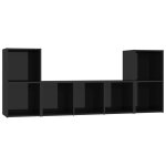 Vidaxl ensemble de meubles tv 3 pcs noir brillant agglomr