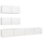 Vidaxl ensemble de meuble tv 4 pcs blanc agglom�r�