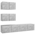 Vidaxl ensemble de meuble tv 4 pcs gris bton agglomr
