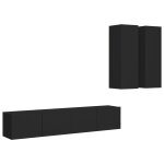 Vidaxl ensemble de meubles tv 4 pcs noir agglomr