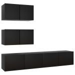 Vidaxl ensemble de meuble tv 4 pcs noir agglomr