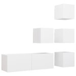 Vidaxl ensemble de meuble tv 5 pcs blanc agglomr