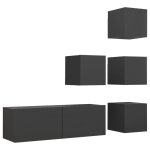 Vidaxl ensemble de meuble tv 5 pcs gris agglomr