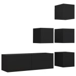 Vidaxl ensemble de meuble tv 5 pcs noir agglomr