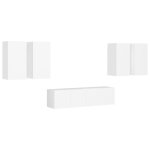 Vidaxl ensemble de meuble tv 6 pcs blanc agglomr