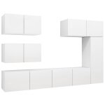 Vidaxl ensemble de meuble tv 6 pcs blanc agglomr