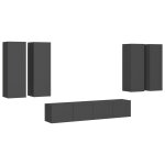 Vidaxl ensemble de meuble tv 6 pcs gris agglom�r�