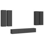 Vidaxl ensemble de meuble tv 6 pcs gris agglom�r�