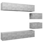 Vidaxl ensemble de meuble tv 6 pcs gris bton agglomr