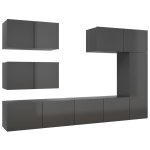 Vidaxl ensemble de meuble tv 6 pcs gris brillant agglomr