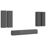 Vidaxl ensemble de meuble tv 6 pcs gris brillant agglom�r�