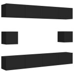Vidaxl ensemble de meubles tv 6 pcs noir agglomr