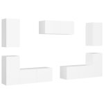 Vidaxl ensemble de meubles tv 7 pcs blanc aggloméré Vidaxl ensemble de meubles tv 7 pcs blanc aggloméré