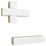 Vidaxl ensemble de meuble tv 7 pcs blanc et chêne sonoma aggloméré Vidaxl ensemble de meuble tv 7 pcs blanc et chêne sonoma aggloméré