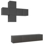 Vidaxl ensemble de meuble tv 7 pcs gris agglomr