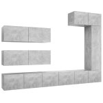 Vidaxl ensemble de meuble tv 7 pcs gris bton agglomr