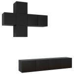 Vidaxl ensemble de meuble tv 7 pcs noir agglomr