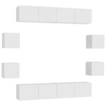 Vidaxl ensemble de meubles tv 8 pcs blanc aggloméré Vidaxl ensemble de meubles tv 8 pcs blanc aggloméré