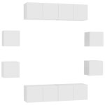 Vidaxl ensemble de meubles tv 8 pcs blanc agglom�r�