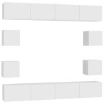 Vidaxl ensemble de meubles tv 8 pcs blanc agglom�r�