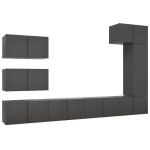 Vidaxl ensemble de meuble tv 8 pcs gris agglomr