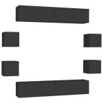 Vidaxl ensemble de meubles tv 8 pcs noir aggloméré Vidaxl ensemble de meubles tv 8 pcs noir aggloméré