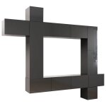 Vidaxl ensemble de meuble tv 9 pcs gris brillant agglomr