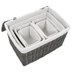 Vidaxl ensemble de paniers empilables 6 pcs gris saule naturel