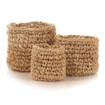Vidaxl ensemble de panier de rangement 3 pcs fait main jute naturel Vidaxl ensemble de panier de rangement 3 pcs fait main jute naturel