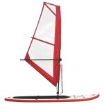 Vidaxl ensemble de planche sup gonflable avec voile rouge et blanc