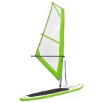 Vidaxl ensemble de planche sup gonflable avec voile vert et blanc